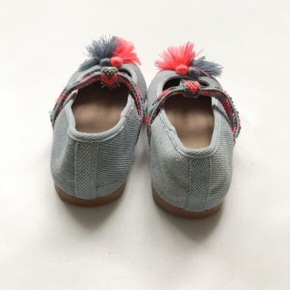 Zara blue tassel flats EUC  size 20(5) - Picture 6 of 7